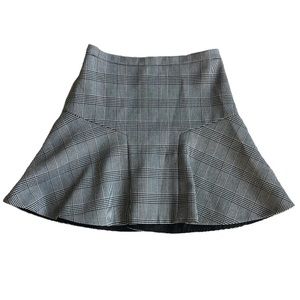 J.Crew Women’s Plaza Flare Skirt in Glen Plaid Size 4 Black and White